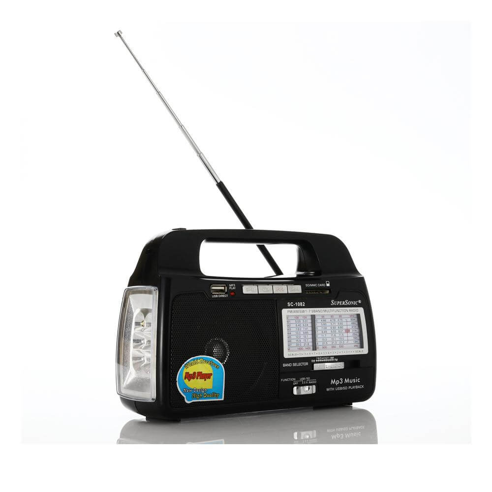 9 Band AM/FM/SW1-7 Portable Radio with Built-In Torch Light