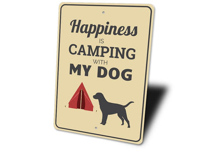 Camping with My Dog Sign