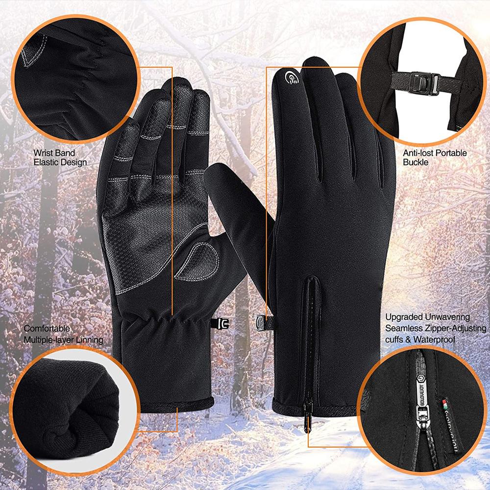 Winter Men Warm Gloves Touch Screen Waterproof Anti-slip Gloves