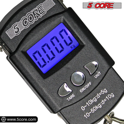 5Core Digital Fishing Scale 110lb/50kg Hanging Luggage Weighing Scales