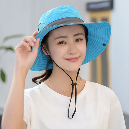 Womens UV Protection Wide Brim Sun Hat- Made of Breathable Fabric