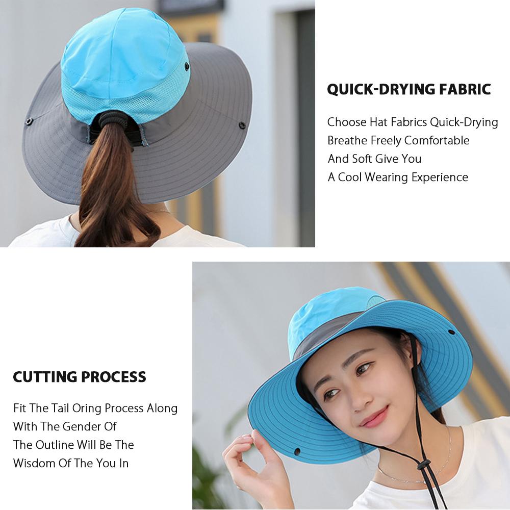 Womens UV Protection Wide Brim Sun Hat- Made of Breathable Fabric