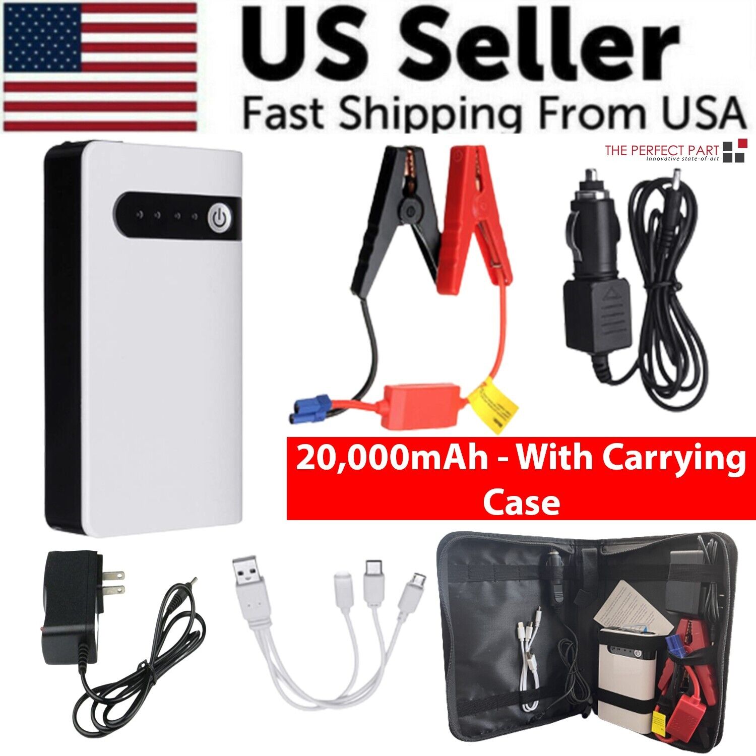 20000mAh Car Jump Starter Booster Jumper Box Power Bank Battery