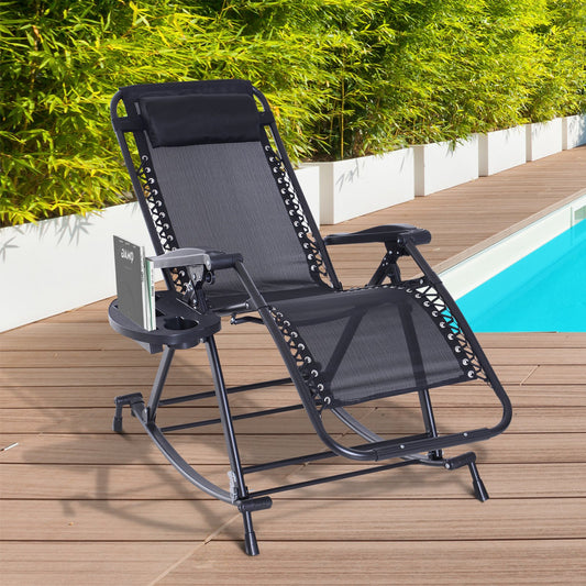 Outsunny Zero Gravity Reclining Lounge Chair Napping Seat w/ Headrest