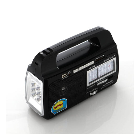  9 Band AM/FM/SW1-7 Portable Radio with Built-In Torch Light