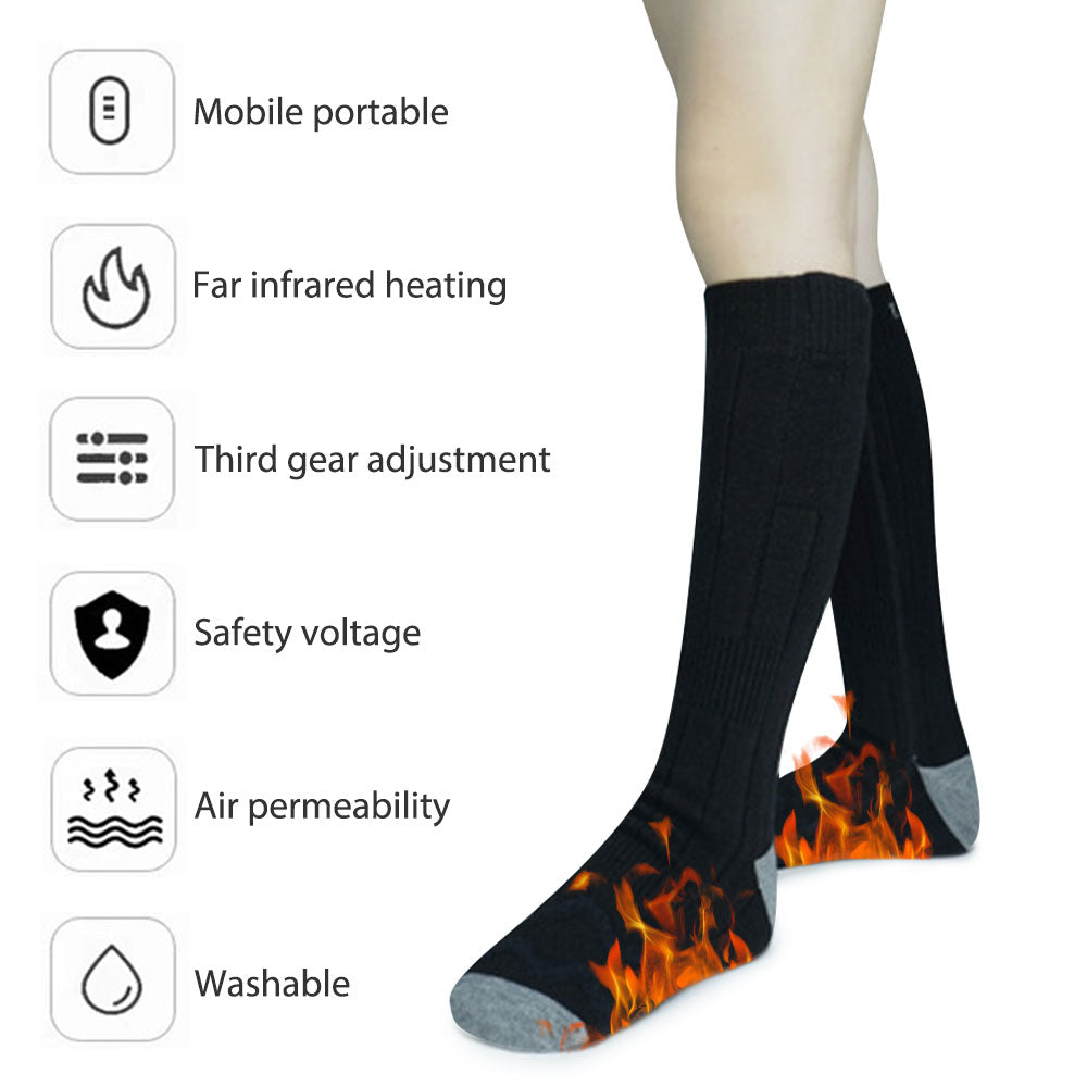 Heated Socks with 4000mAh Power Bank Winter Warm Electric Socks