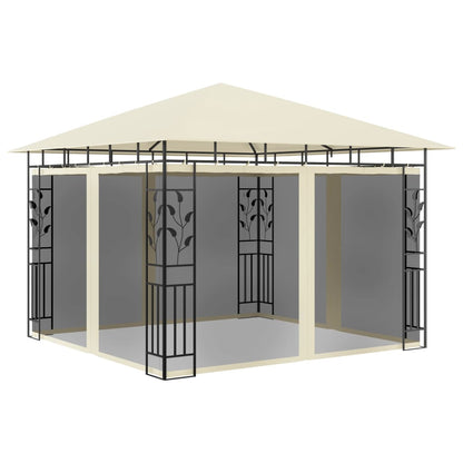 Gazebo with Mosquito Net 9.8'x9.8'x9' Cream 180 g/m