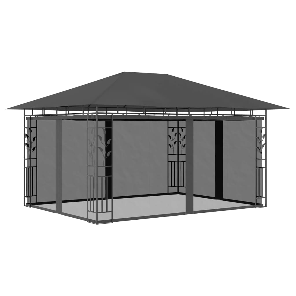 Gazebo with Mosquito Net 9.8'x9.8'x9' Cream 180 g/m