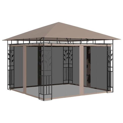 Gazebo with Mosquito Net 9.8'x9.8'x9' Cream 180 g/m