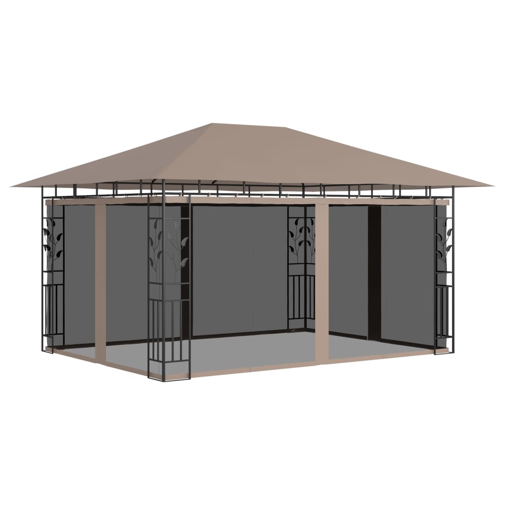 Gazebo with Mosquito Net 9.8'x9.8'x9' Cream 180 g/m