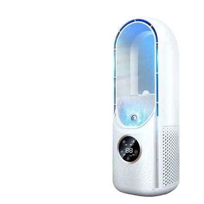 Portable USB Air Cooler Leafless Electric Fan 6 Speed Silent Timer Air