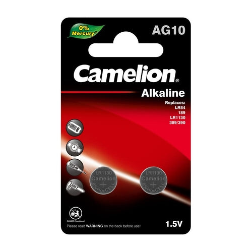 Camelion AG10 / 389 / LR1130 1.5V Button Cell Battery (Two Packaging O