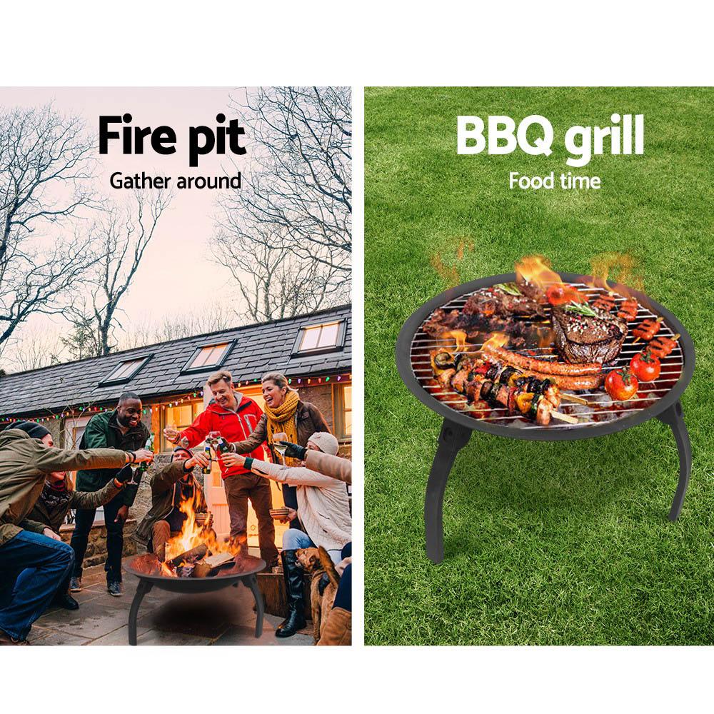 Fire Pit BBQ Charcoal Smoker Portable Outdoor Camping Pits Patio