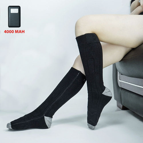 Heated Socks with 4000mAh Power Bank Winter Warm Electric Socks