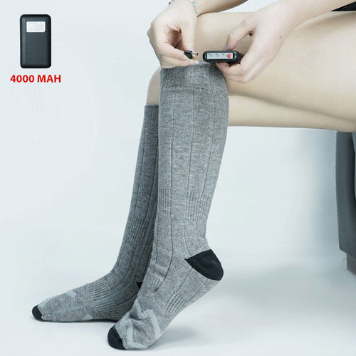 Heated Socks with 4000mAh Power Bank Winter Warm Electric Socks