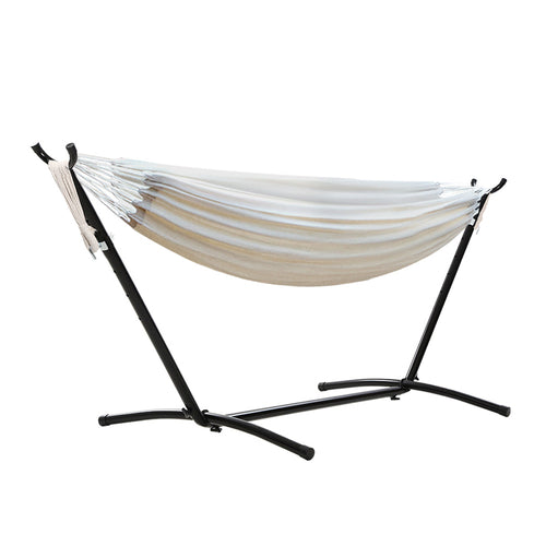 Gardeon Camping Hammock With Stand Cotton Rope Lounge Hammocks Outdoor