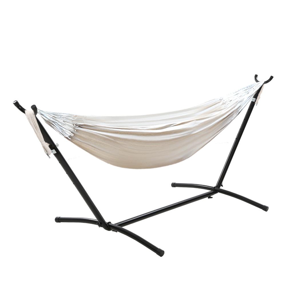 Gardeon Camping Hammock With Stand Cotton Rope Lounge Hammocks Outdoor