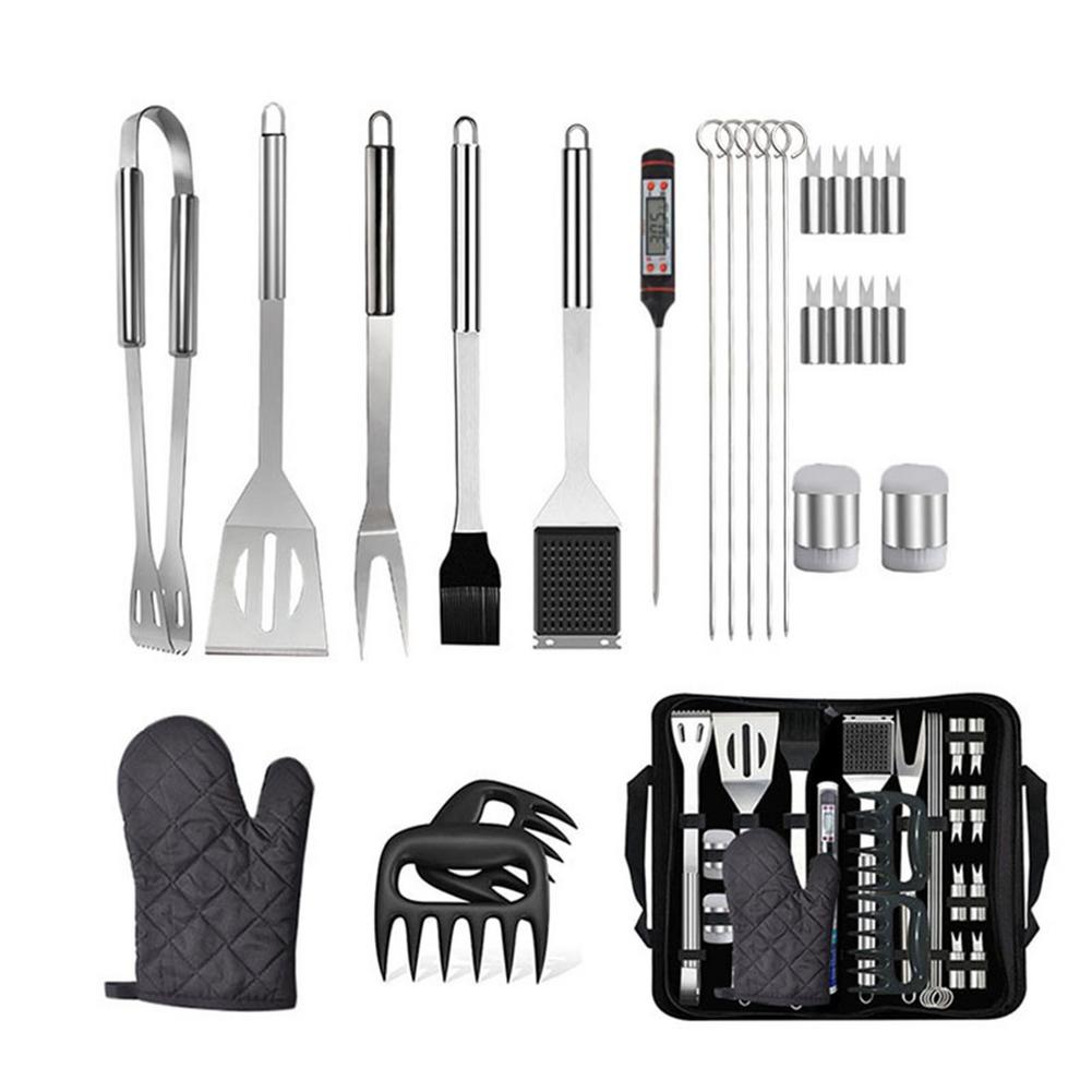 25PCS/Set Stainless Steel Barbecue Grilling Tools Set BBQ Utensil