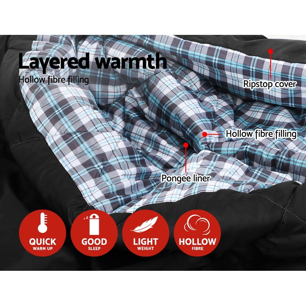 Weisshorn Double Sleeping Bag for Camping - Soft, Breathable