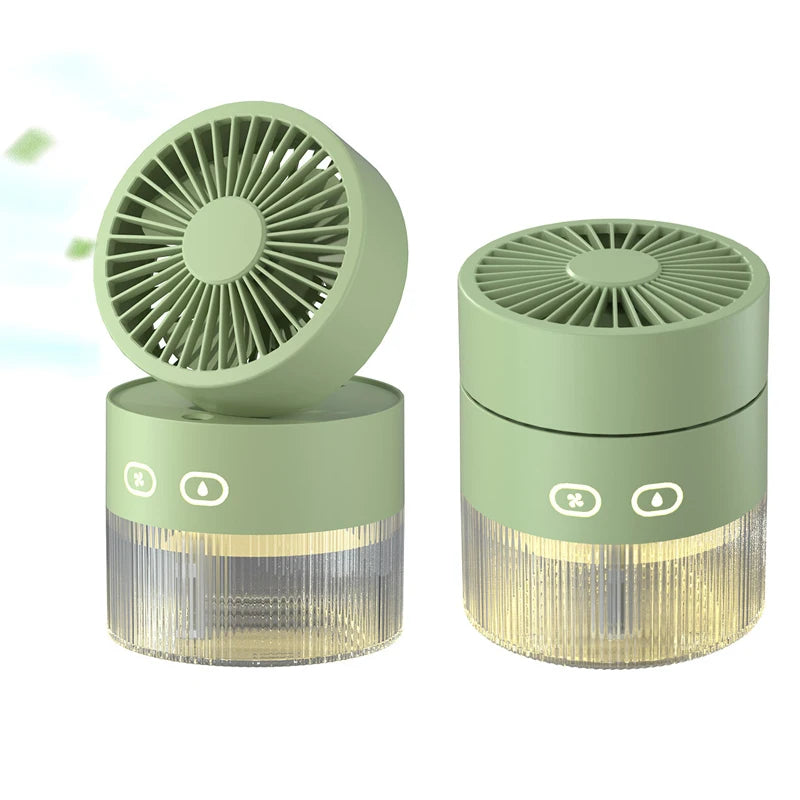 Spray Cooling Fan USB Mini Fan Desktop Turbine Foldable Cold Air