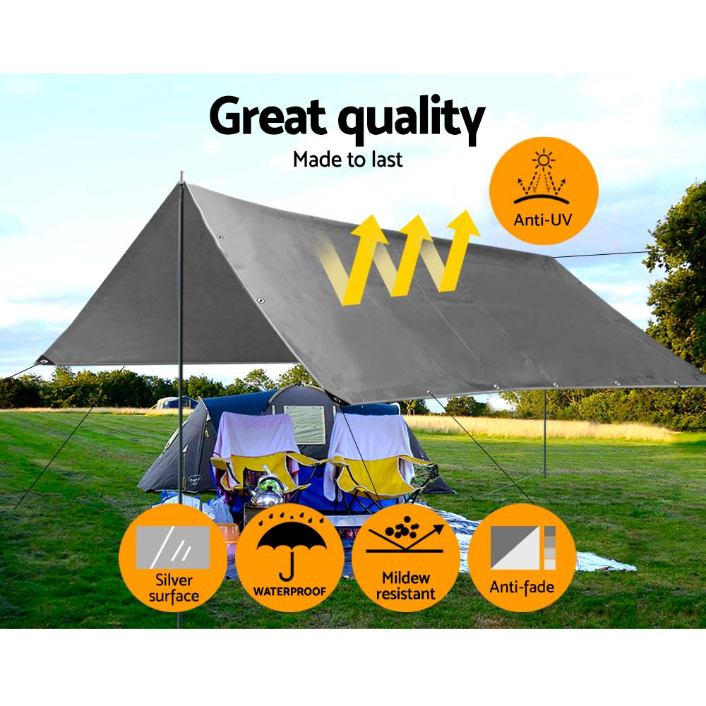 Instahut 3.6x4.8m Tarp Camping Tarps Poly Tarpaulin Heavy Duty Cover