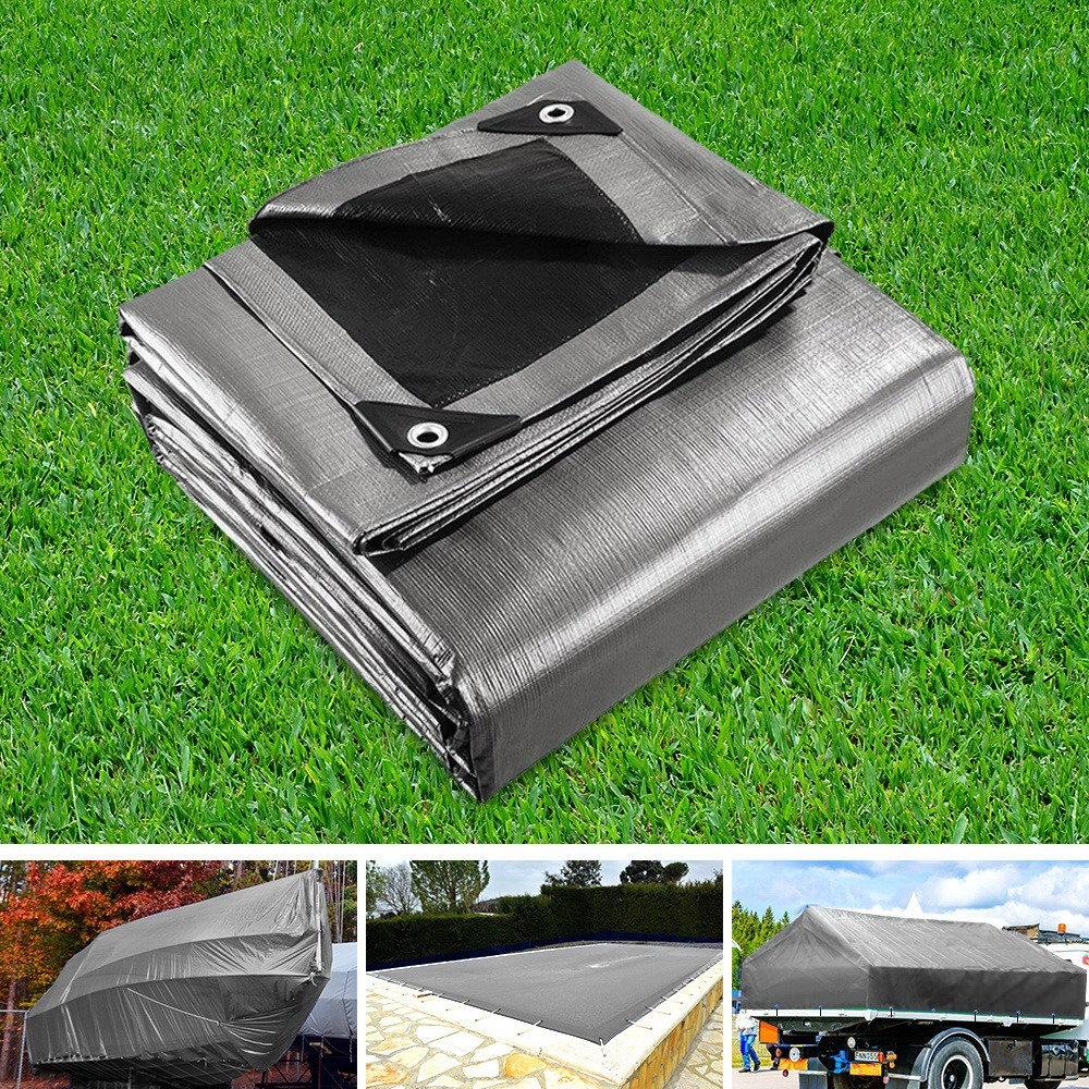 Instahut 3.6x4.8m Tarp Camping Tarps Poly Tarpaulin Heavy Duty Cover