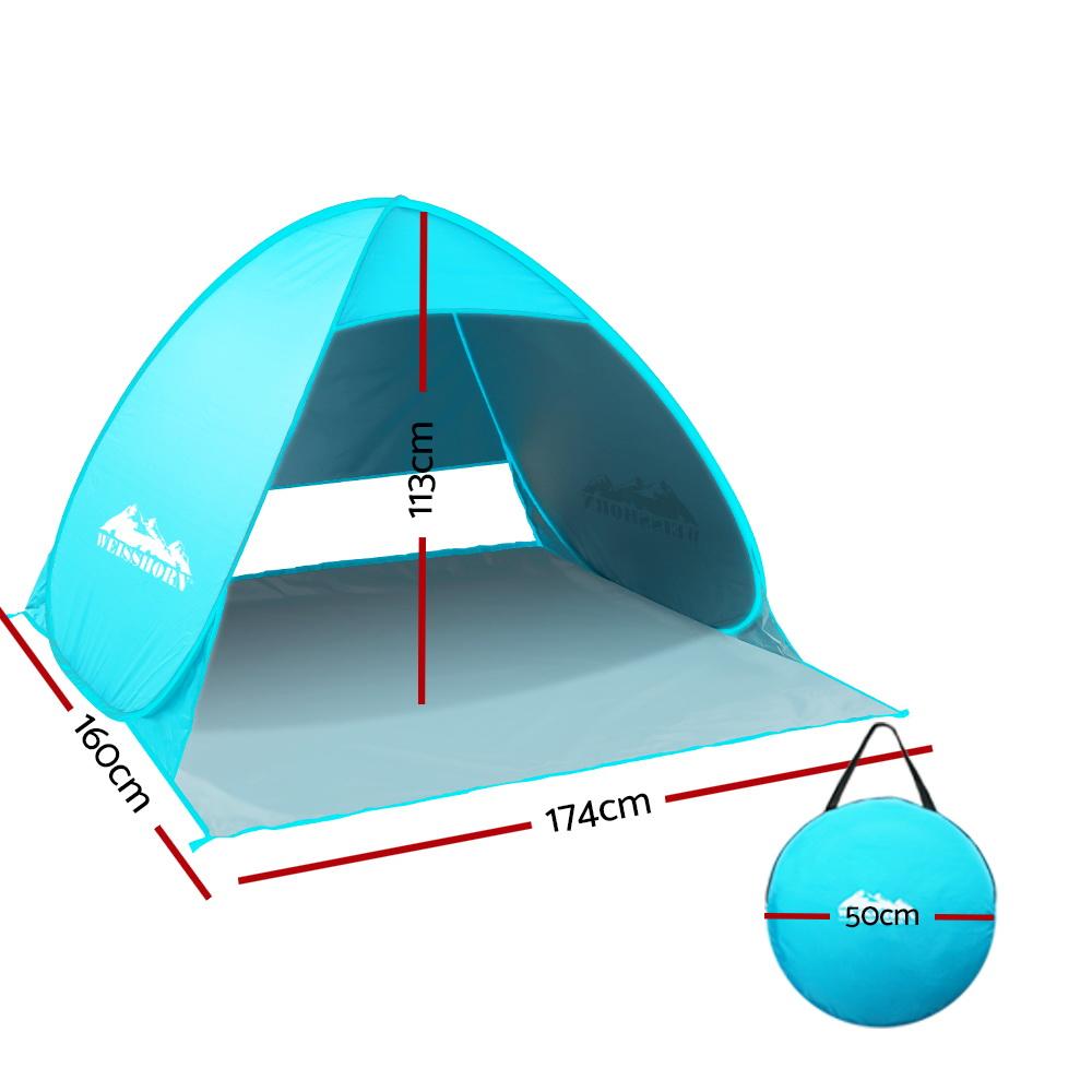 Weisshorn Pop Up Beach Tent Camping Hiking 3 Person Sun Shade Fishing