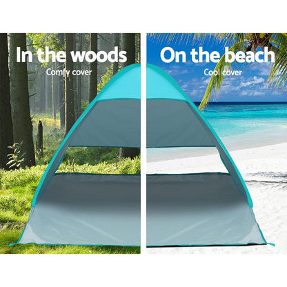 Weisshorn Pop Up Beach Tent Camping Hiking 3 Person Sun Shade Fishing