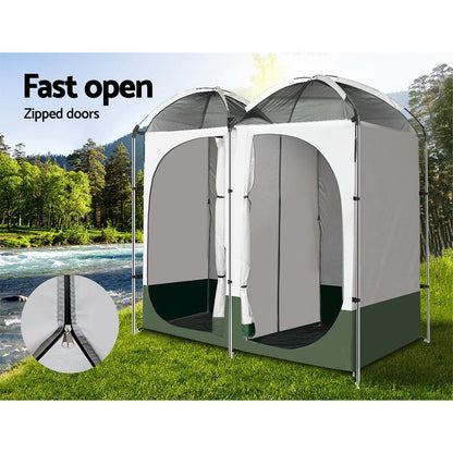 Weisshorn Double Camping Shower Toilet Tent Outdoor Portable Change