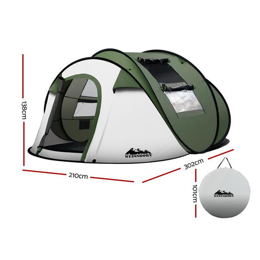 Weisshorn Instant Up Camping Tent 4-5 Person Pop up Tents Family