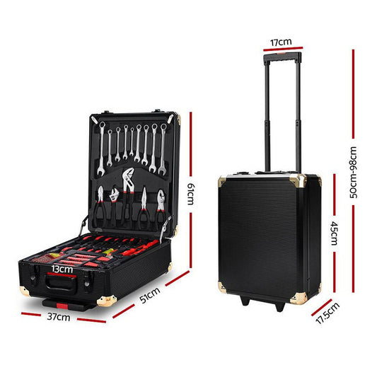 816pcs Tool Kit Trolley Case Mechanics Box Toolbox Portable DIY Set BK