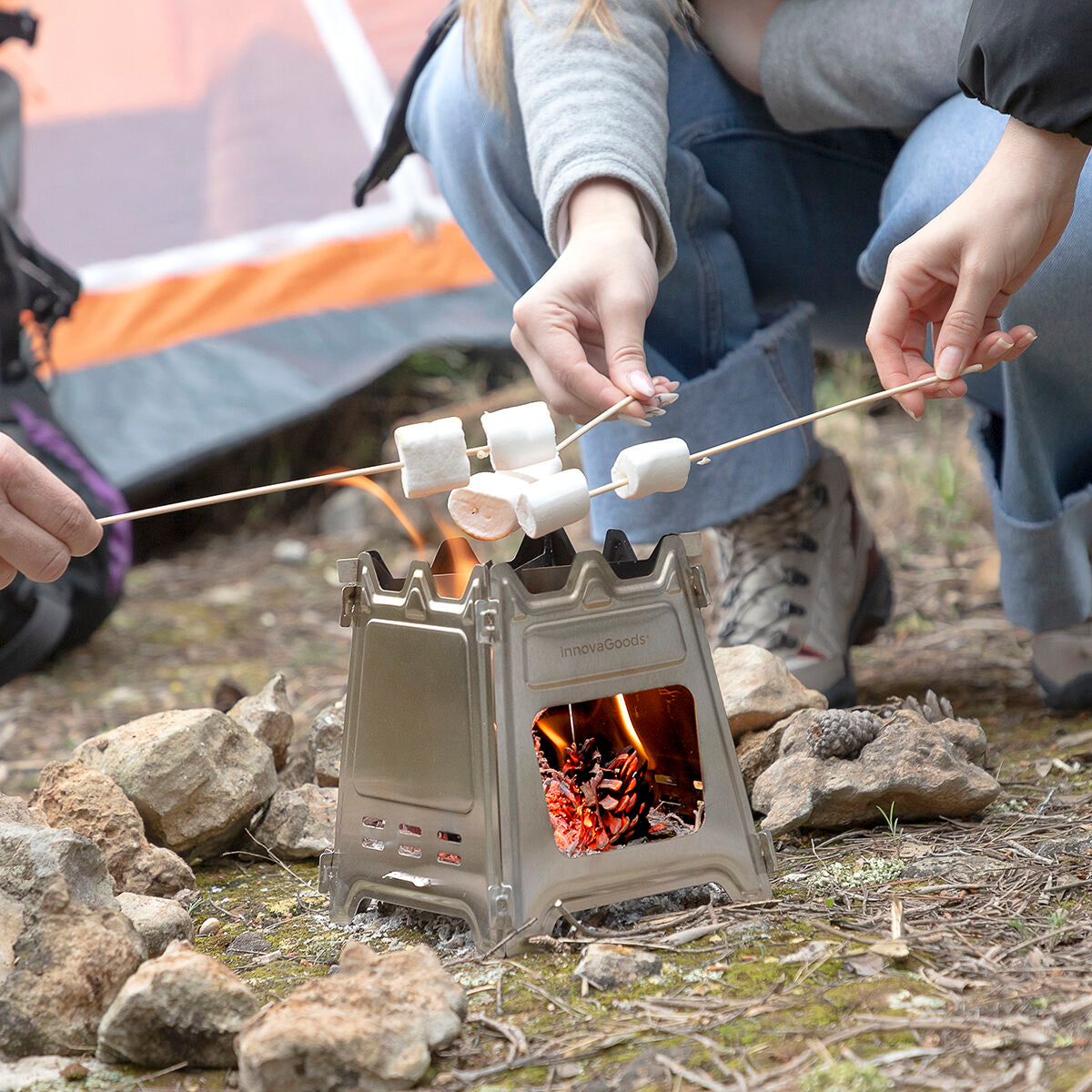 Collapsible Steel Camping Stove Flamet InnovaGoods