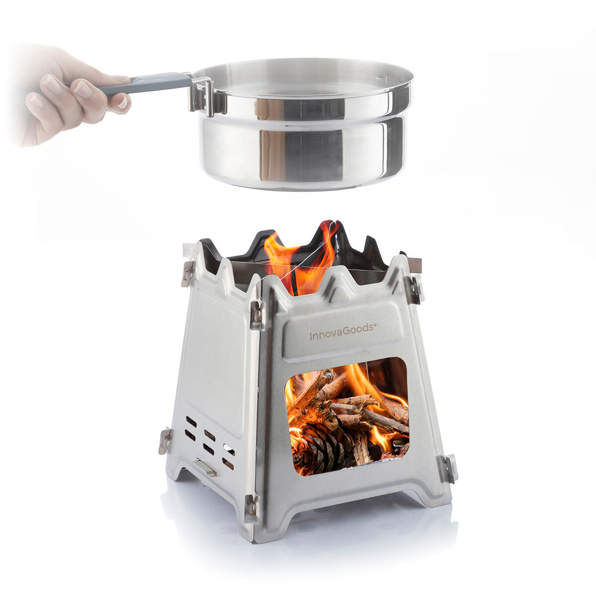 Collapsible Steel Camping Stove Flamet InnovaGoods