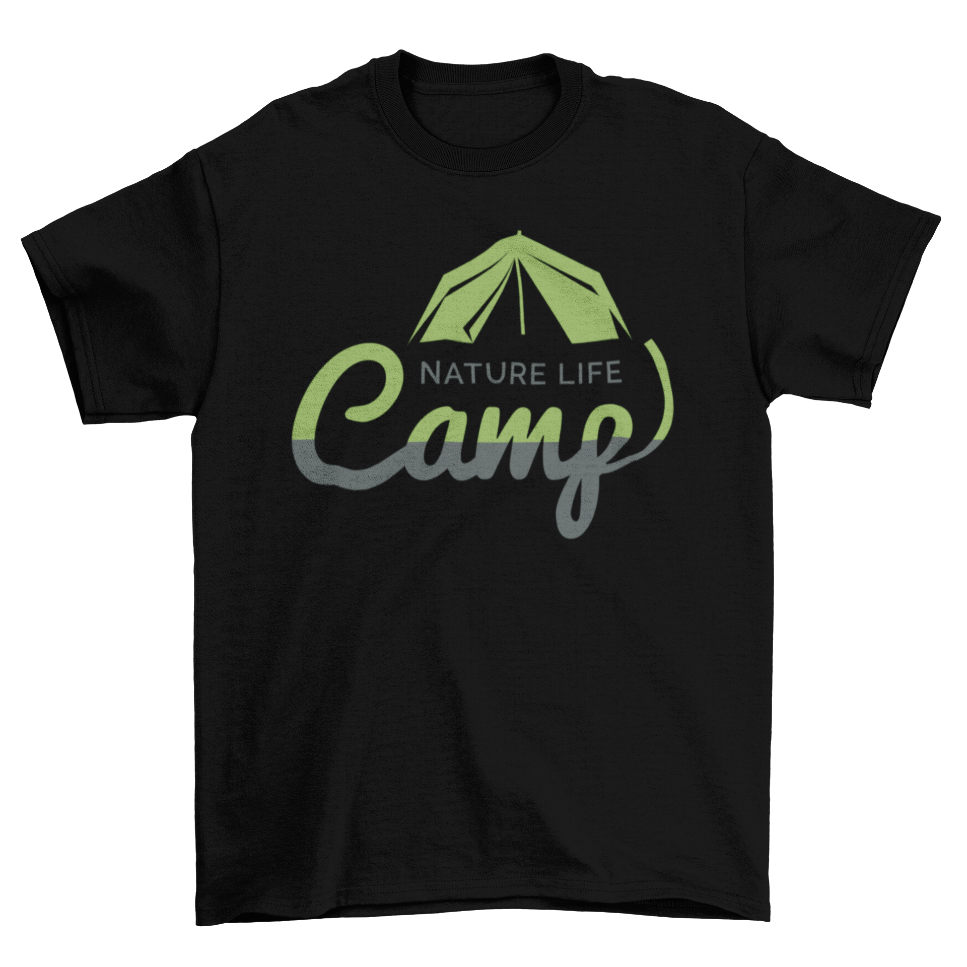 Cool Lettering Camping Tent Nature Life Camp Adventure Fashion t-shirt