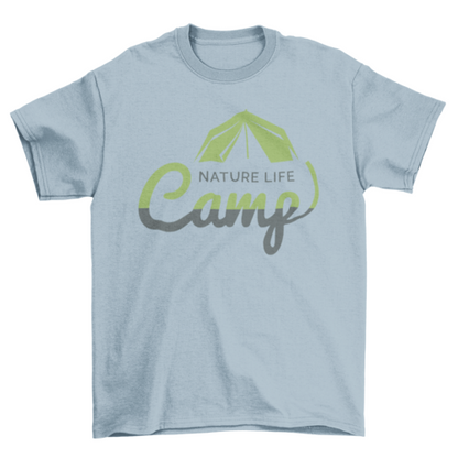 Cool Lettering Camping Tent Nature Life Camp Adventure Fashion t-shirt