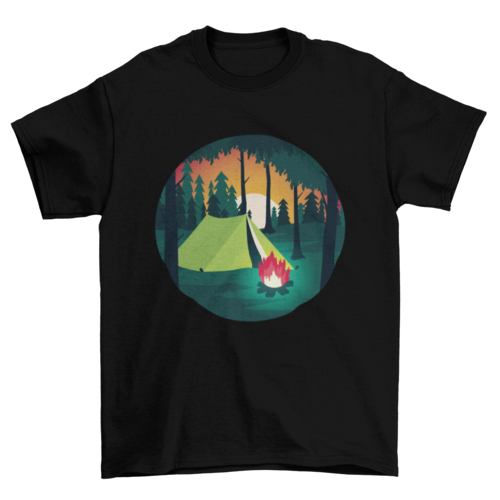 Camping scene t-shirt