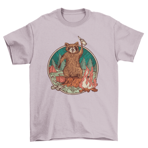 Camping raccoon t-shirt