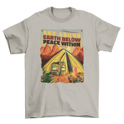 Volcano adventure camp with Camping tent t-shirt