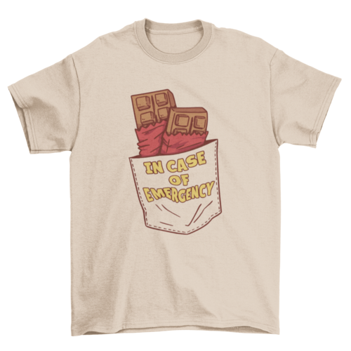 Emergency chocolate bar t-shirt