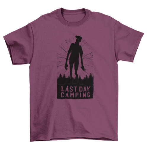 Camping zombie silhouette t-shirt