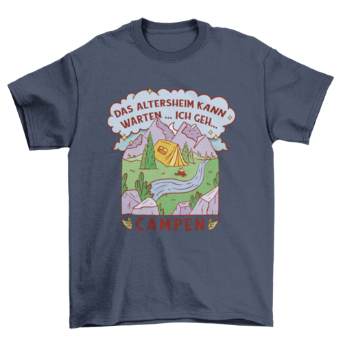 Camping tent in the mountains t-shirt design