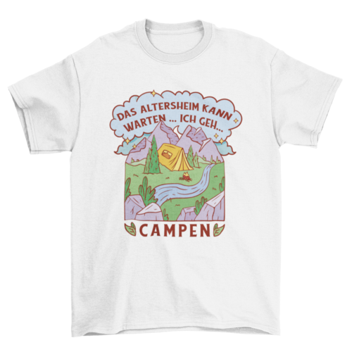 Camping tent in the mountains t-shirt design