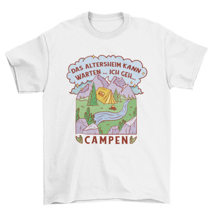 Camping tent in the mountains t-shirt design