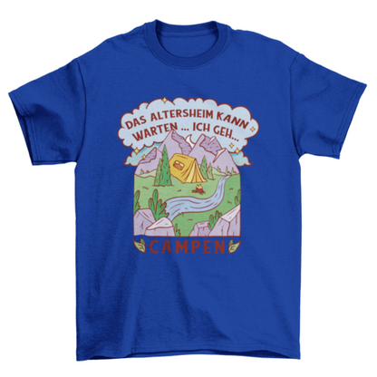 Camping tent in the mountains t-shirt design