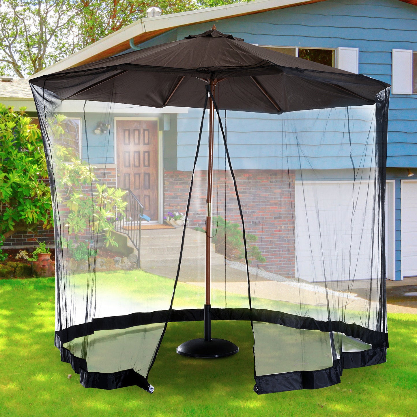 Outsunny Outdoor Patio 7.5ft Umbrella Table Screen Mosquito Bug Net