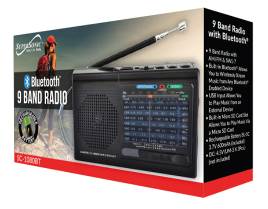 9 Band Radio With Bluetooth