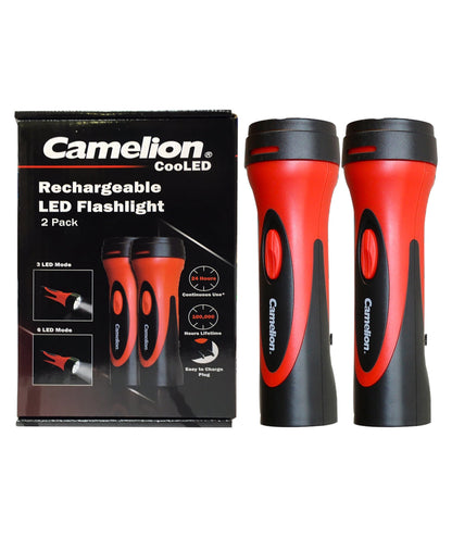 6 LED Rechargeable Plug-In Emergency Ready Flashlight Cardboard Box of