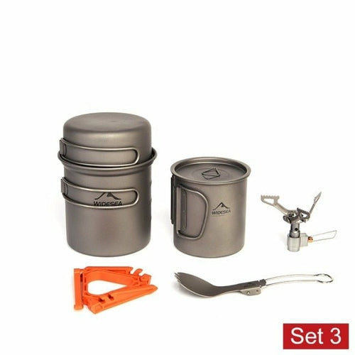 Camping Cookware Set Gas Burner stove Ultra-light Titanium Outdoor