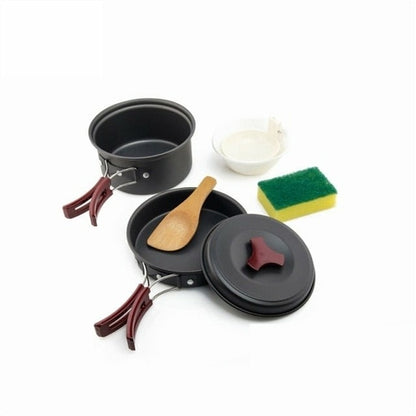 Camping Cookware Set Outdoor Pot Tableware Kit Cooking Water Kettle