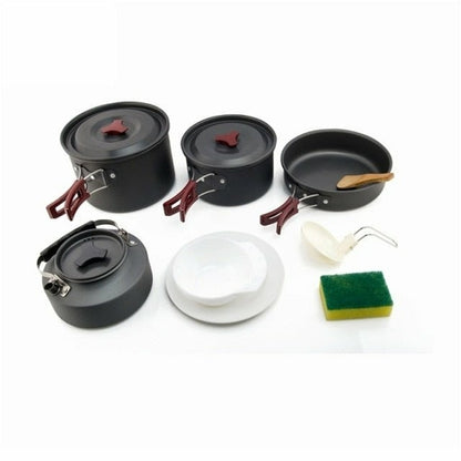 Camping Cookware Set Outdoor Pot Tableware Kit Cooking Water Kettle